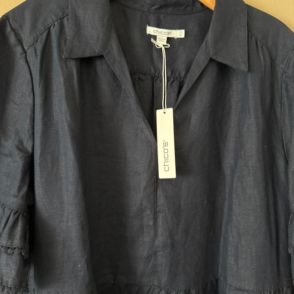 NWT Chico's Linen Classic Navy Sundress Size 18 - Picture 4 of 8